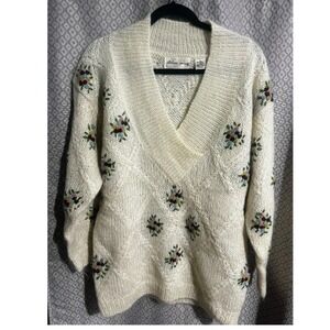 Chelsea Young knit sweater Floral Womens Small